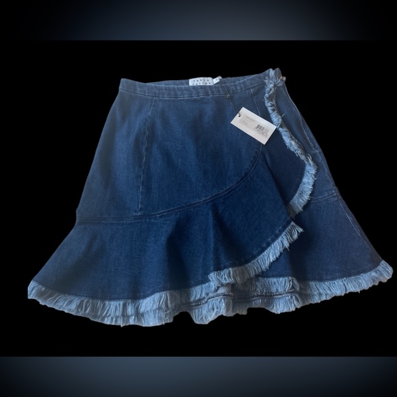 NWT- TANYA TAYLOR DENIM SKIRT - Picture 1 of 8